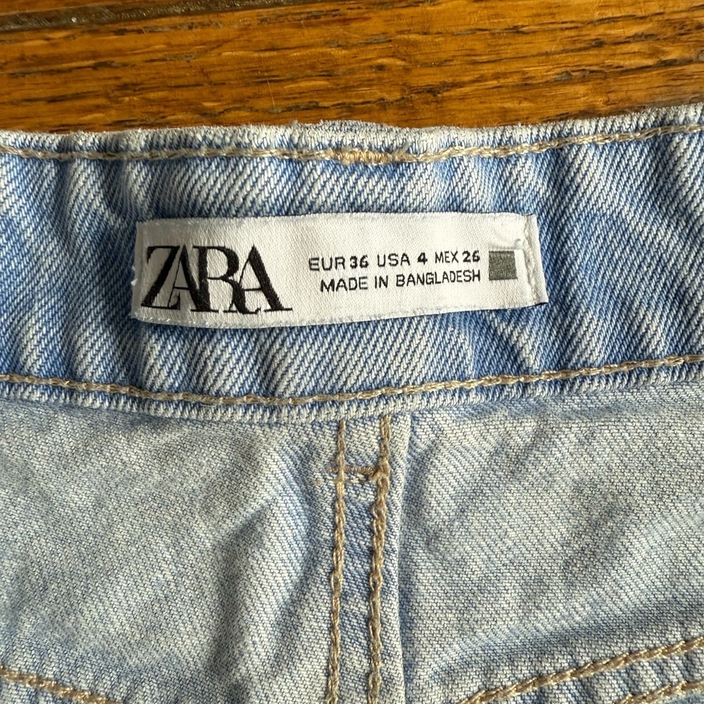 Zara Women's High Waist Light Blue Shorts - Picture 4 of 4
